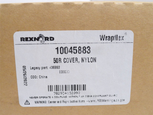 Rexnord 10045883; Nylon Cover Size: 50R