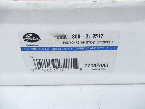 Gates 8MX80S212517; Bushed Timing Pulley 8mm x 80T x 21mmW