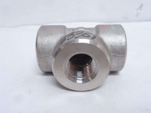 Industry-Std 20YC06; Pipe Tee; SS-316; 1/2NPT; Class 3000