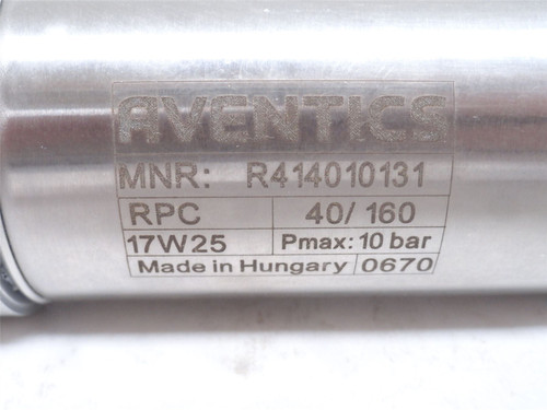 Aventics R414010131; Air Cylinder 17W25; 40mmID x 160mm Stroke