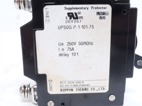 Nippon UP50G-P-1-101-75; Circuit Breaker; 75A; 250VAC; 1 Pole