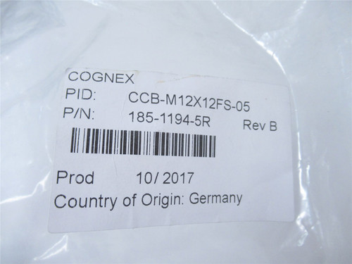 Cognex 185-1194-5R; Cable CONN;24V;M12X12;5M LO;F/ID READER