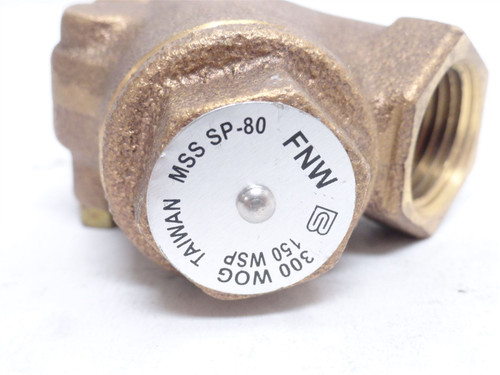 FNW MSS-SP-80; Swing "Y" Check Valve; 1/2NPT; 300WOG; 150WSP
