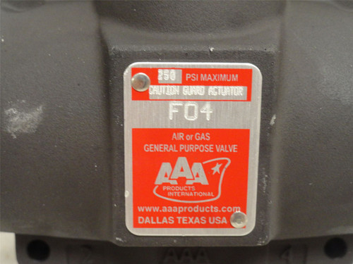 AAA Products F04; Pedal Operated Valve; 1/2 NPTF; 215 SCFM
