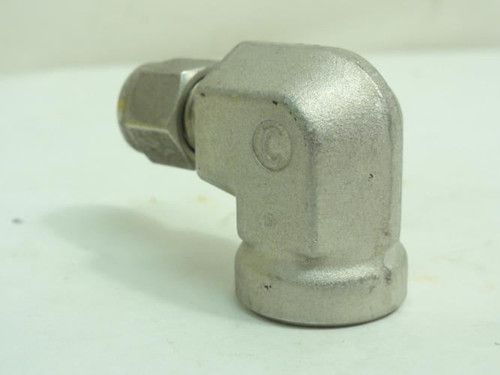 Swagelok SS-400-8-6; Air Elbow 90Deg SS-316 1/4" Tube; 3/8 NPT
