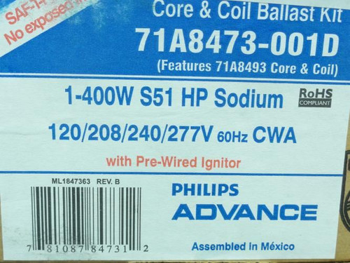 Philips Advance 71A8473-001D; HID Ballast Kit; 400W