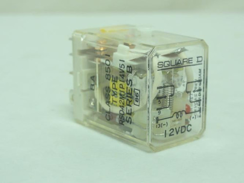 Square D 8501-RSD42M1P14V51; Relay; 10A; 240VAC; Coil: 12VDC