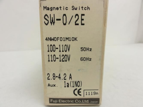 Fuji SW-0/2E; Starter 2.8-4.2A 3P 600V Coil: 110/120V