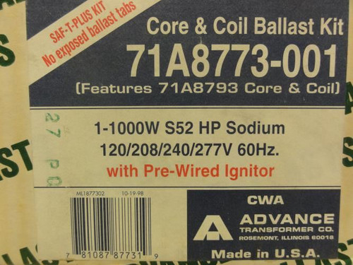 Advance Transformer 71A8773-001; Core and Coil Ballast Kit