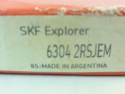 SKF 6304-2RSJEM; Ball Bearing; 20mm ID; 52mm OD; 15mm Width