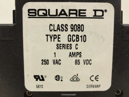 Square D 9080GCB10; Circuit Protector; 1A; 250VAC/65VDC