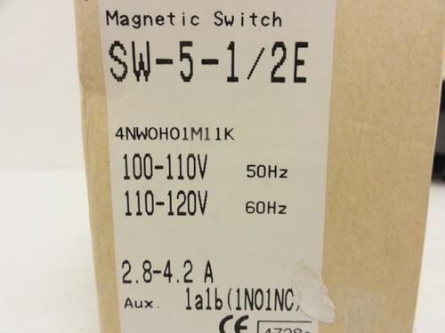 Fuji SW-5-1/2E; Starter 2.8-4.2A 3P 600V Coil: 110-120VAC