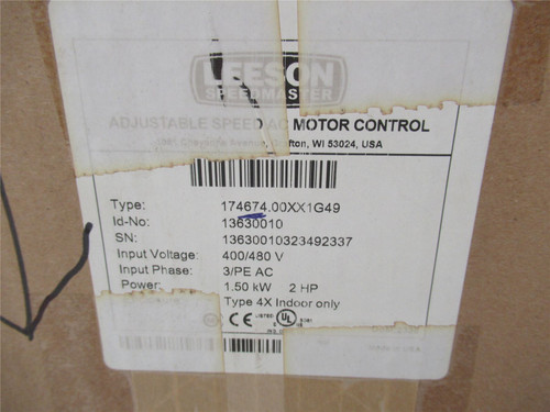Leeson 174674; AC Drive 2HP 460VAC 3Ph NEMA 4 Vector