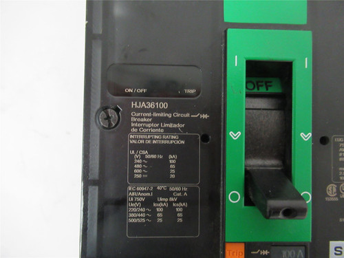 Square D HJA36100; Circuit Breaker 100A 3-Pole 600V