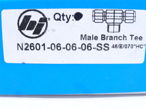 Brennan N2601-06-06-06-SS; Male Branch Tee; 3/8"x3/8"x3/8NPT