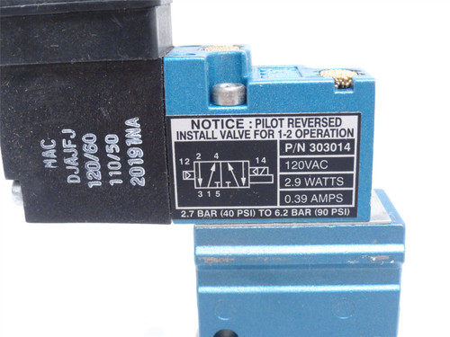 Nordson 303014; Solenoid Valve; 40-90PSI 120VAC; 5-Port