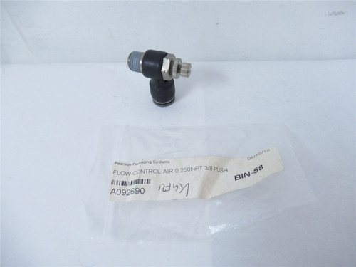 Pearson A092690; Air Flow Control .25 NPT 3/8" Push