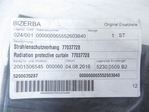Bizerba 65552603640; Protective Curtain 17.5" long
