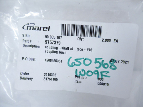 Marel 9757379; Lot-2 Coupling Shaft nl teco #15