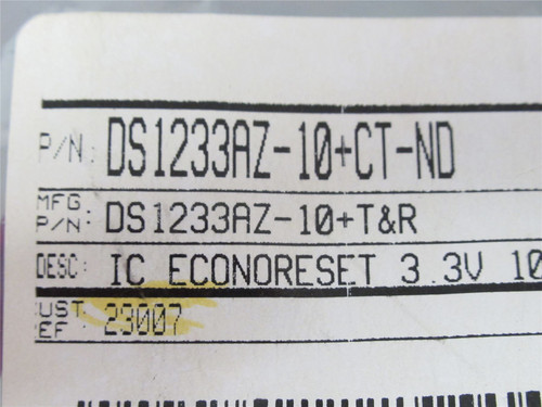 Maxim DS1233AZ-10+T&R; Lot-27 Supervisor IC; 1-Channel