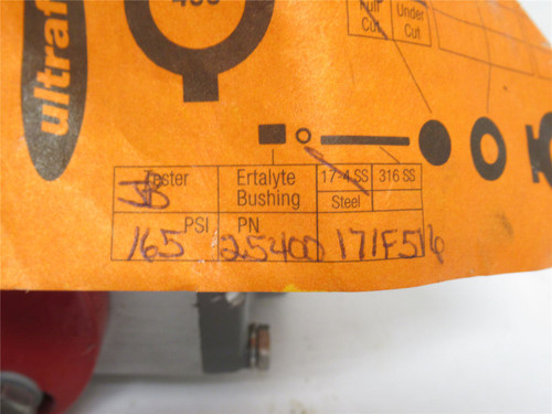 Ultraflo 25400171F516; Actuated Butterfly Valve; 2-1/2"