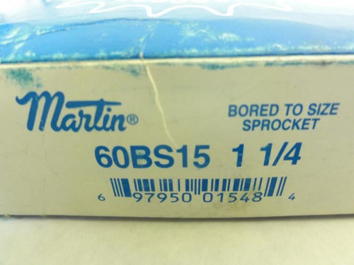 Martin 60BS15-1-1/4; Sprocket # 60; 15T; 1-1/4"ID