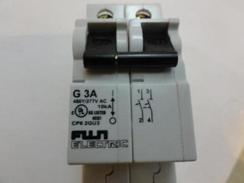 Fuji CP62GU3; Circuit Breaker; 3A; 480/277VAC; 2P