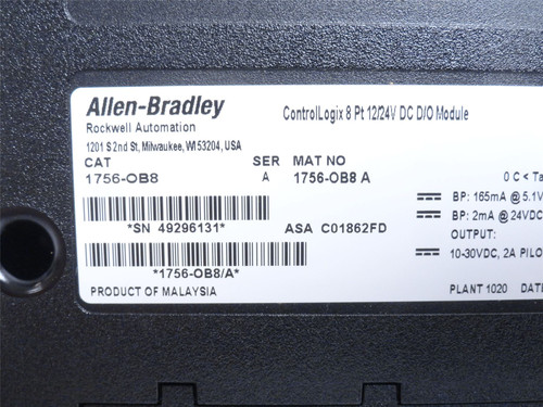 Allen-Bradley 1756-OB8; Controllogix 8-P; 12/24VDC D/O Module