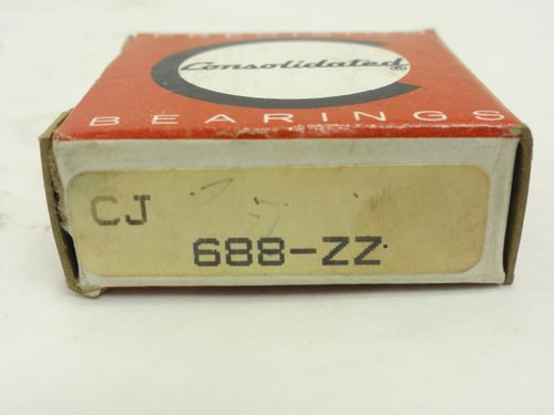 Consolidated 688-ZZ; Ball Bearing 8mm ID x 16mm OD x 5mm Wide