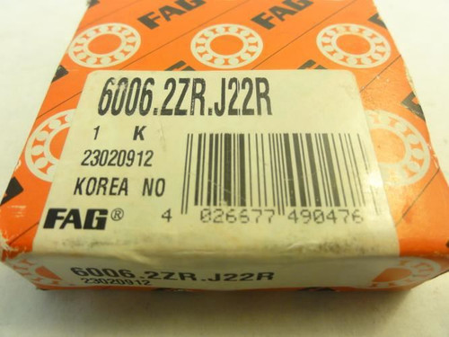 FAG 6006.2ZR.J22R; Ball Bearing; 30mm ID; 55mm OD; 13mm Width
