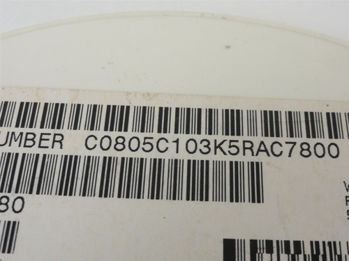 Kemet C0805C103K5RAC7800; Lot-3000 Ceramic Capacitors 0.01uF
