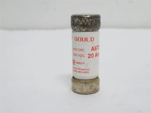 Gould A6T20; Very Fast Acting Fuse; 20A; 600VAC/300VDC