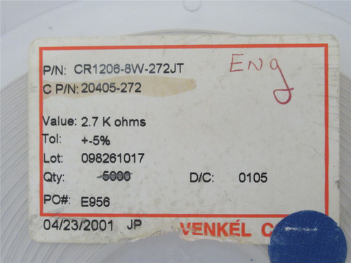Venkel CR1206-8W-272JT; Lot-4700 Chip Resistor; 2.7Kohms