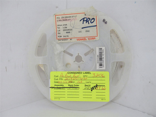 Venkel CR1206-8W-471JT; Lot-3100 Chip Resistor; 470ohm; +-5%