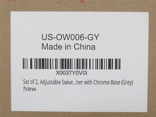 Elecwish US-OW006-GY; Lot-2; Bar Stools; Gray Vinyl; Chrome