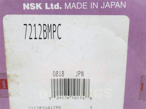 NSK 7212BMPC; Angular Contact Bearing; 60mmID x 110mmOD