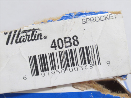 Martin 40B8-1/2; Sprocket #40; 8 Teeth; 1/2"ID; No Key Way