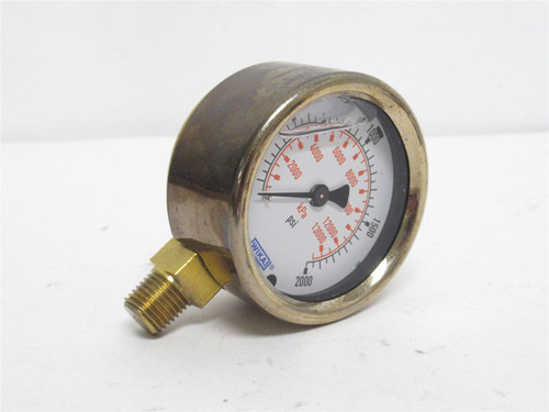 Wika 9455906; Liquid Filled Brass Pressure Gauge; 0-2000PSI