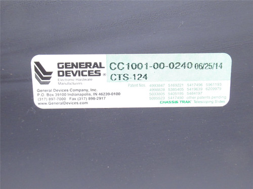 General Devices CTS-124-CC1001-00-0240; NonPivoting Slide 24"