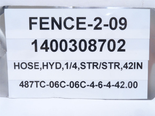 Formax 487TC-06C-06C-4-6-4-42.00; Hose Assy; 3/8 JIC; 42" Long