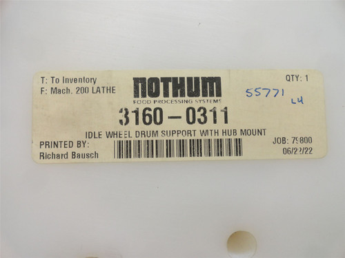 Nothum 3160-0311; Idler Drum Roller; 1-1/4"ID x 12-1/4"OD