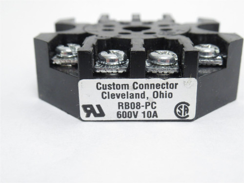 Custom Connector RB08-PC; Lot-2 Relay Socket; 600V; 10A; 8PIN
