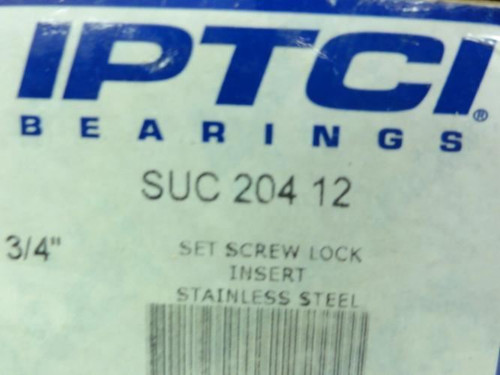 IPTCI SUC204-12; SS Insert Bearing; 0.75" ID; 1.8504" OD
