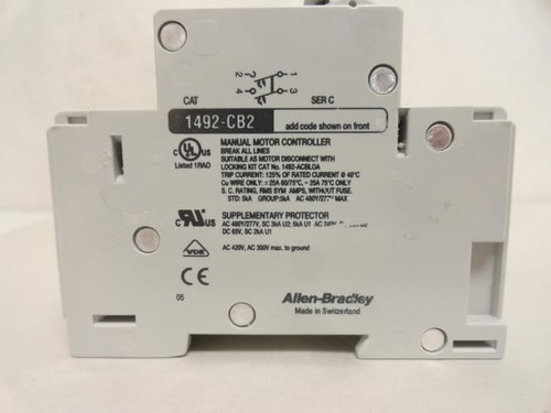 Allen-Bradley 1492-CB2H150; Motor Protector 15A; 277/480VAC; 5Hp