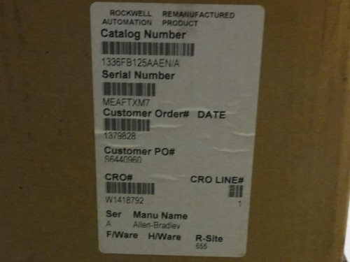 Allen-Bradley 1336FB125AAEN/A; AC Drive125Hp480V Remanufactured