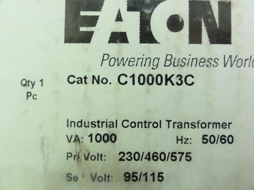 Eaton C1000K3C; Transformer 1000VA Pri:230/460/575V-Sec:95/115V