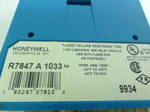 Honeywell R7847-A-1033; Rectification Flame Amplifier; 3 sec.