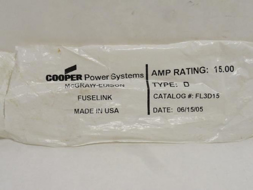 Cooper FL3D15; Removable Buttonhead Fuse Link 15A; 23" Long