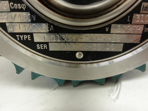 Van Der Graaf TM113B25-0434-PL2; Drum Motor 230/400V; 109FPM
