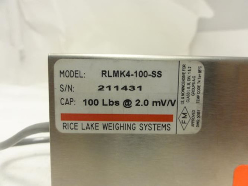 Rice Lake Weghing Sys. RLMK4-100-SS; Load Cell 100 Lbs@2.0 mV/V